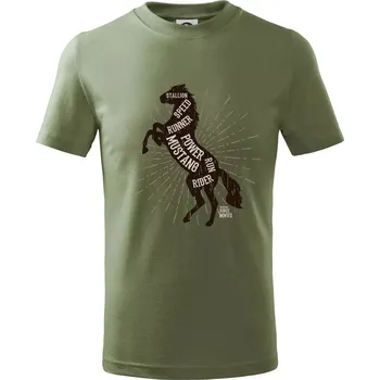 Dětská móda Horse mustang - Tričko dětské bavlněné - 104-110cm / 3-4 roky ( Khaki )