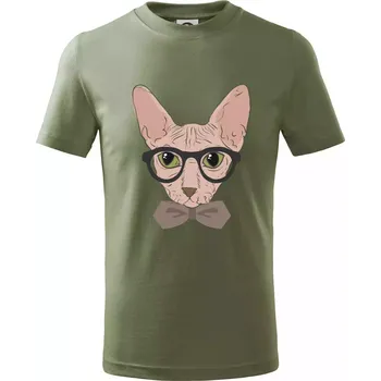 Dětská móda Hipster sphynx - Tričko dětské bavlněné - 158 cm/12 let ( Khaki )