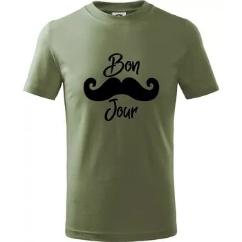 Dětská móda Mustache Bon Jour - Tričko dětské bavlněné - 104-110cm / 3-4 roky ( Khaki )