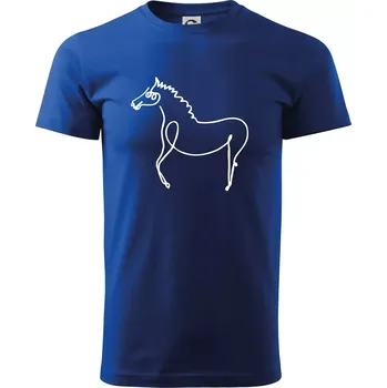 Pánské tričko Kůň kreslený - Triko extra velké (5-8XL) - 6XL ( Královská modrá )