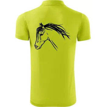 Pánská košile Kůň - hlava celá - Polokošile Victory sportovní (dresovina) - 3XL ( Limetková )