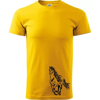 Pánské tričko Kůň běžící - Triko extra velké (5-8XL) - 8XL ( Žlutá )