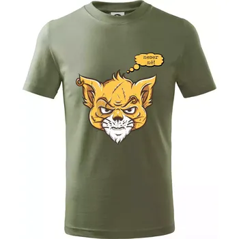 Dětská móda Kočka "neser mě!" - Tričko dětské bavlněné - 122 cm/6 let ( Khaki )