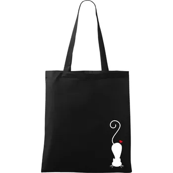 Zamilovaná kočka ležící - Taška bavlněná - 42 x 38 cm ( Černá )