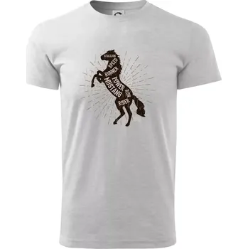 Horse mustang - Triko extra velké (5-8XL) - 6XL ( Světlešedý Melír )