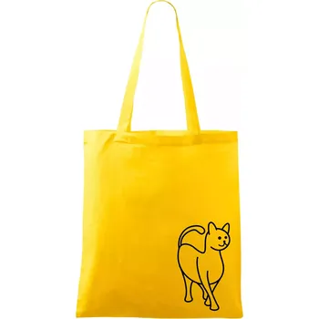 Ladná kočka - Taška bavlněná - 42 x 38 cm ( Žlutá )