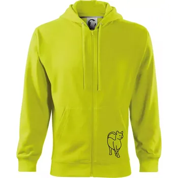 Pánská mikina Ladná kočka - Mikina s kapucí na zip trendy zipper - S ( Limetková )