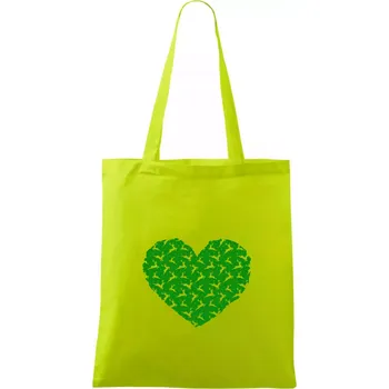 Vánoční jeleni v srdci - Taška bavlněná - 42 x 38 cm ( Limetková )