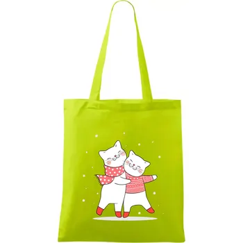 Kočky ve svetru - Taška bavlněná - 42 x 38 cm ( Limetková )