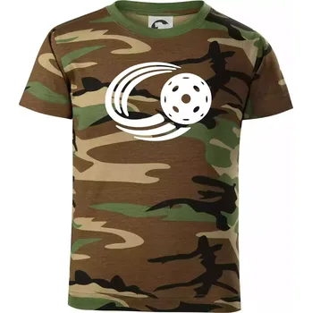 Chlapecké tričko Florbal míček - Dětské maskáčové triko - 104-110cm / 3-4 roky ( Hnědý maskáč )