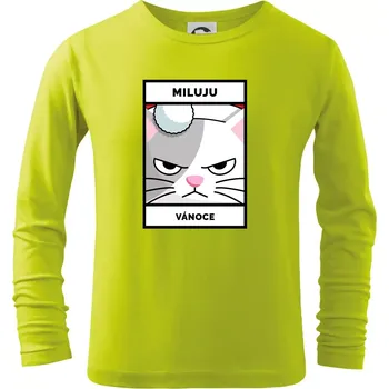 Dětská móda Miluju Vánoce - Triko dětské Long Sleeve - 146 cm/10 let ( Limetková )