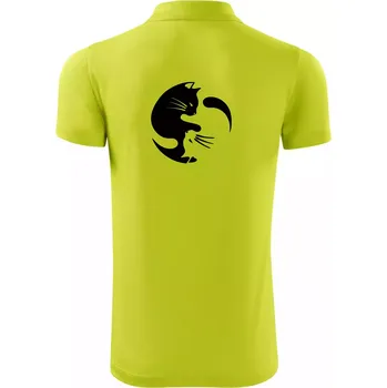 Pánská košile Kočka - Jin jang - Polokošile Victory sportovní (dresovina) - L ( Limetková )