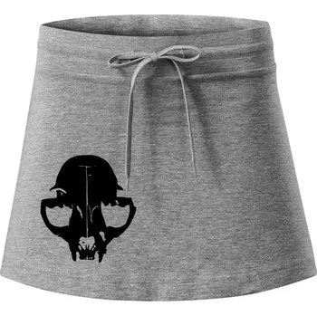 Dámská sukně Kočka - Cat skull - Sportovní sukně - two in one - XL ( Tmavě šedý melír )