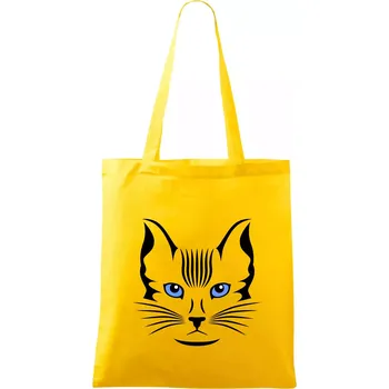 Nákupní taška Kočka hlava skica - Taška bavlněná - 42 x 38 cm ( Žlutá )