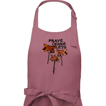 Kuchyňská zástěra Pravé české léto - Dámská zástěra na vaření - Univerzální velikost ( Starorůžová )
