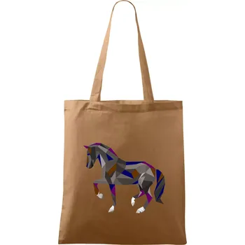 Nákupní taška Kůň geometrie barevný - Taška bavlněná - 42 x 38 cm ( Cappuccino )