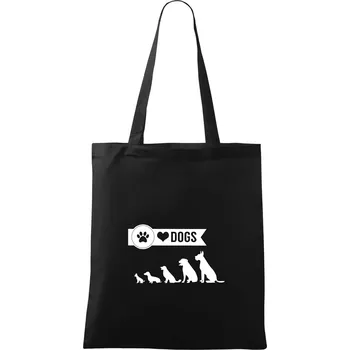 Nákupní taška I love dogs - tlapka - Taška bavlněná - 42 x 38 cm ( Černá )