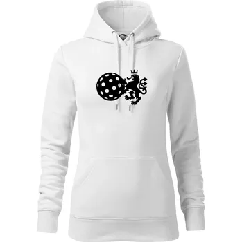 Dámská mikina Český lev florbal - Mikina dámská Cape s kapucí - 2XL ( Bílá )