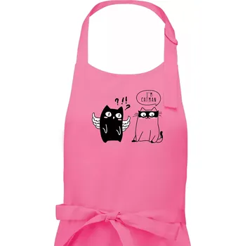 Kuchyňská zástěra Catman - Pánská zástěra na vaření - Univerzální velikost ( Růžová )