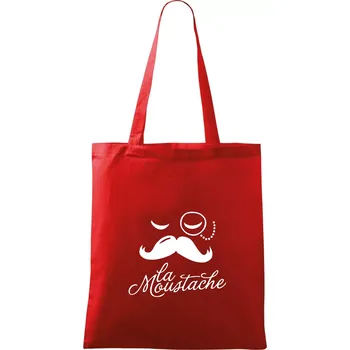 Nákupní taška La Mustache - Taška bavlněná - 42 x 38 cm ( Červená )