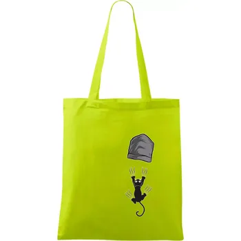 Kočka vypadla z kapsy - Taška bavlněná - 42 x 38 cm ( Limetková )