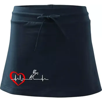 Dámská sukně Moje srdce bije pro koně - Sportovní sukně - two in one - S ( Námořní modrá (velmi tmavá - téměř černá) )