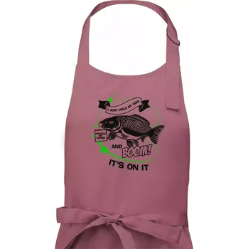 Kuchyňská zástěra I Just hold My Rod - Pánská zástěra na vaření - Univerzální velikost ( Starorůžová )