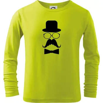 Dětská móda Mustache pán - Triko dětské Long Sleeve - 146 cm/10 let ( Limetková )
