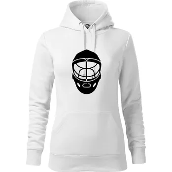 Dámská mikina Florbal maska - Mikina dámská Cape s kapucí - XS ( Bílá )