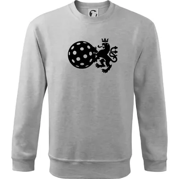 Český lev florbal - Mikina Essential dětská - 158 cm/12 let ( Světlešedý Melír )