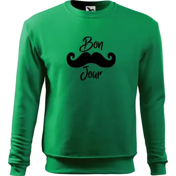 Chlapecké tričko Mustache Bon Jour - Mikina Essential dětská - 146 cm/10 let ( Středně zelená )