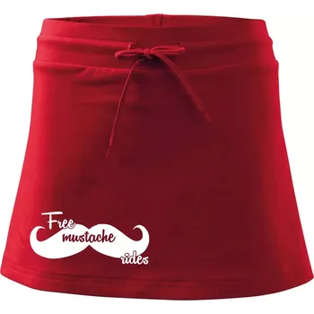 Dámská sukně Free Mustache rides - Sportovní sukně - two in one - S ( Červená )