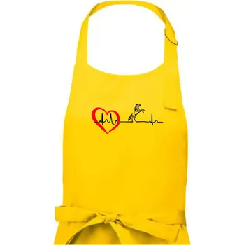 Kuchyňská zástěra Moje srdce bije pro koně - Dámská zástěra na vaření - Univerzální velikost ( Žlutá )
