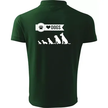 Pánská košile I love dogs - tlapka - Polokošile pánská Pique Polo 203 - 5XL ( Lahvově zelená )
