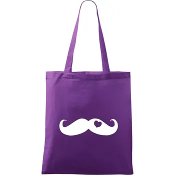Mustache love - Taška bavlněná - 42 x 38 cm ( Fialová )