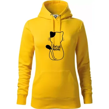 Dámská mikina Pořád kočka - Mikina dámská Cape s kapucí - 2XL ( Žlutá )