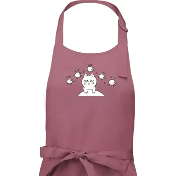 Kuchyňská zástěra Unavená kočka nemůže spát - Pánská zástěra na vaření - Univerzální velikost ( Starorůžová )