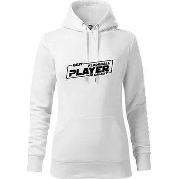 Dámská mikina Best floorball player in galaxy - Mikina dámská Cape s kapucí - XS ( Bílá )