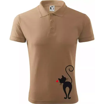 Pánská košile Zamilovaná kočka zezadu - Polokošile pánská Pique Polo 203 - S ( Písková )