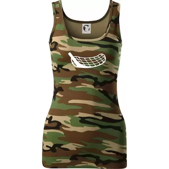 Dámské tričko Florbalová čepel - Dámské Maskáčové tílko - L ( Hnědý maskáč )