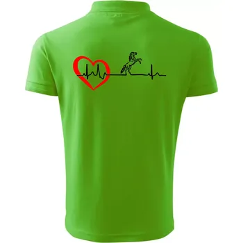 Pánská košile Moje srdce bije pro koně - Polokošile pánská Pique Polo 203 - 4XL ( Apple Green )