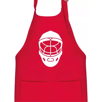 Kuchyňská zástěra Florbal maska - Dětská zástěra na vaření - Univerzální velikost ( Červená )