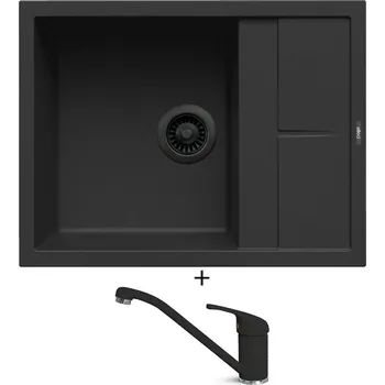 Granitový dřez Granitový dřez SET Elleci UNICO 125 černá edice + Elleci MINERVA G40 full black