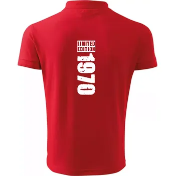 Pánská košile Limited edition 1970 pruh - Polokošile pánská Pique Polo 203 - 5XL ( Červená )