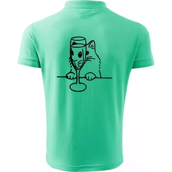 Pánská košile Kočka a sklínka - Polokošile pánská Pique Polo 203 - L ( Mátová )