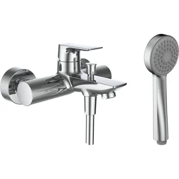 Vodovodní baterie Cityplus - vanová nástěnná páková baterie, rozteč armatur 150 mm, včetně syntetické sprchové hadice a ruční sprchy, chrom HF505360100600