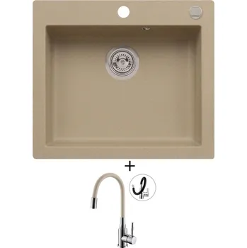 Granitový dřez Granitový dřez SET Alveus CORTINA 160 beige 55 + Alveus MINTAS chrom/béžová