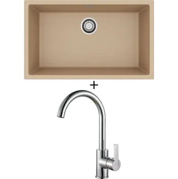 Granitový dřez Dřez pod desku SET Alveus OMNI 40 beige 55 + Alveus TONIA chrom