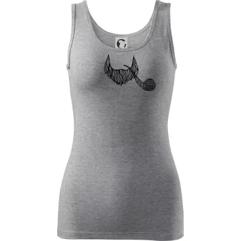 Dámské oblečení Mustache fajfka - Dámské tílko - S ( Tmavě šedý melír )