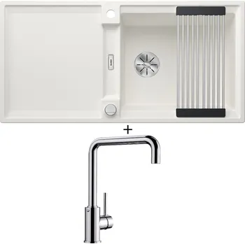 Granitový dřez Granitový dřez SET Blanco ADIRA XL 6 S bílá s excentrem 527621 + Blanco MILI chrom 519413